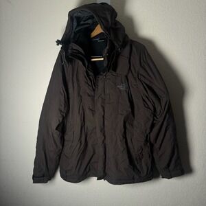 The North Face Gore-Tex Raintex Brown 3 in 1 Jacket Hooded Mens L 700